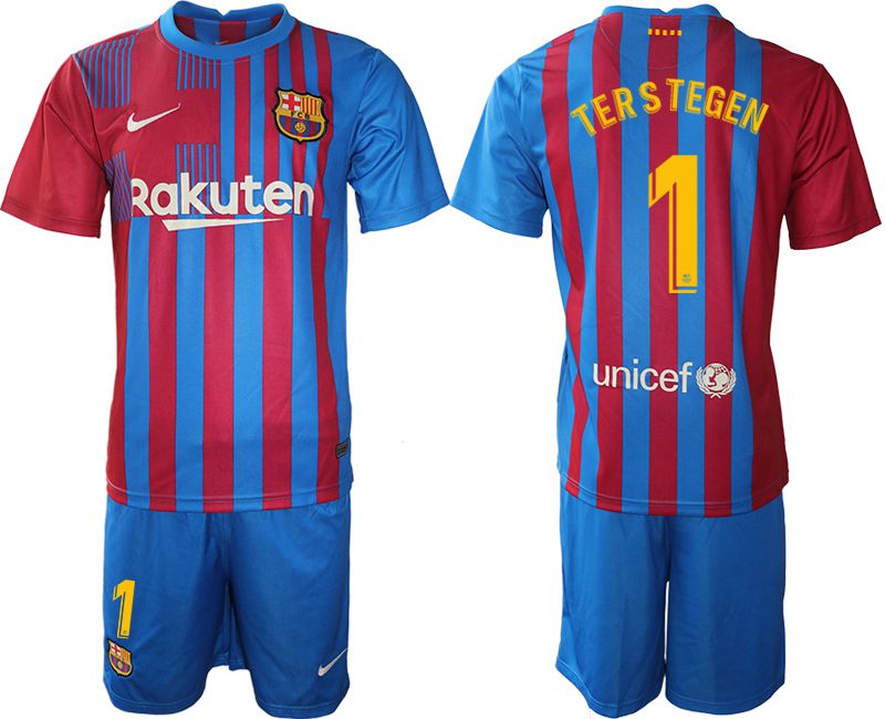Men 2021-2022 Club Barcelona home blue #1 Nike Soccer Jersey